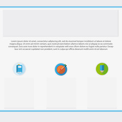 Simple Web Design Concept With Three Icons
