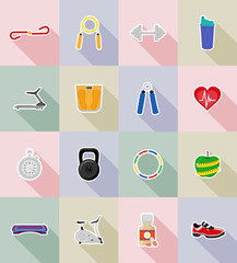 fitness flat icons vector illustration