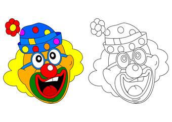 Cheerful clown like coloring books for small children - vector svg