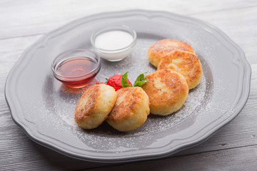 tasty pancake with strawberry