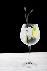 lime cocktail in glass