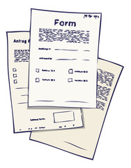 Vector illustration of different forms and paperwork