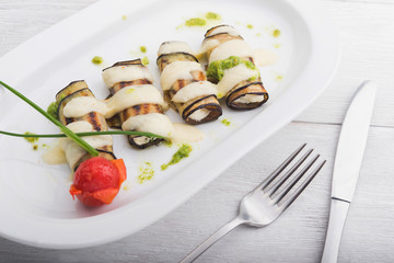 baked eggplant with tomato and parmesan