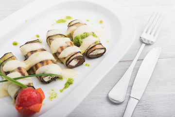 baked eggplant with tomato and parmesan
