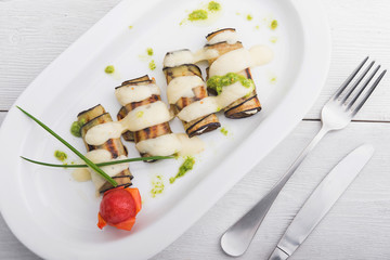 baked eggplant with tomato and parmesan