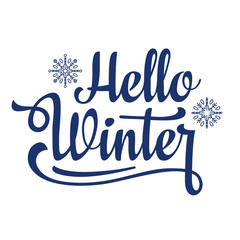 Hello winter text. Holiday background.