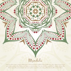 Mandala. Vintage decorative elements. Islam, Arabic, Indian, ottoman motifs. 