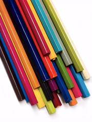 pencils colored in a set of creative and fine arts