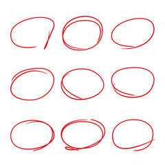 red highlight pen circle set