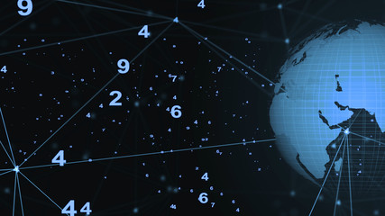 digital numbers and connection background