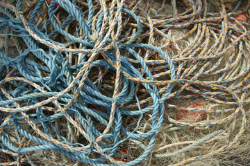 A whole page of a pile of boat rope background texture