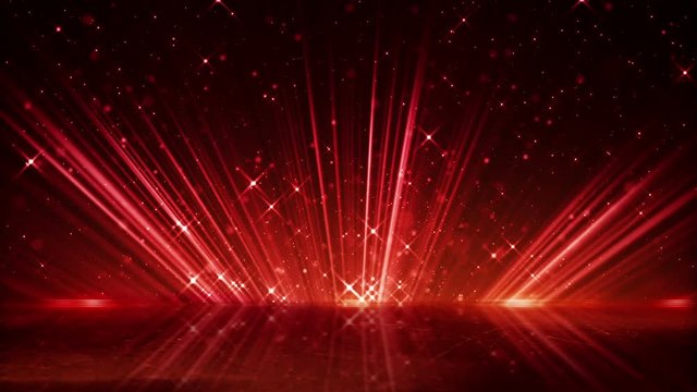 red light beams and shimmering particles. computer generated seamless loop abstract motion background
