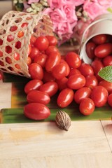 Pear cherry tomatoes is organic healthy food.