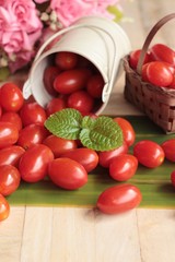 Pear cherry tomatoes is organic healthy food.