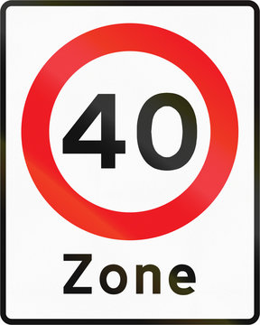 Road sign used in Denmark - Maximum speed limit zone