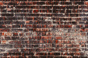 Brick wall seamless photo, weathered stained old texture background