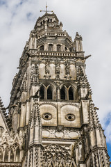 Gothic cathedral of Saint Gatien (1170 - 1547) in Tours. France.
