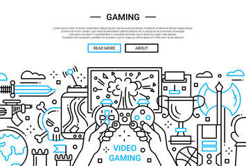 Video Gaming - line design website banner