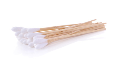 Cotton buds isolated on white background.