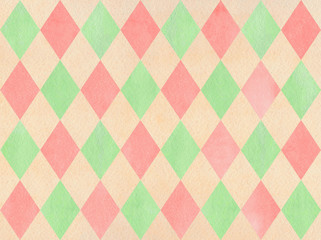 Watercolor diamond pattern.