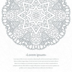 Delicate floral background for greeting cards, labels. Mandala. Indian ornament.