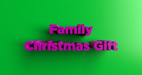 Family Christmas Gift Ideas - 3D rendered colorful headline illustration.  Can be used for an online banner ad or a print postcard.
