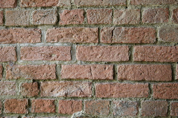 A whole page of weathered red brick wall background texture 