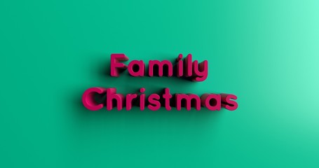 Family Christmas Presents - 3D rendered colorful headline illustration.  Can be used for an online banner ad or a print postcard.