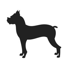 Boxer dog vector Black Silhouette
