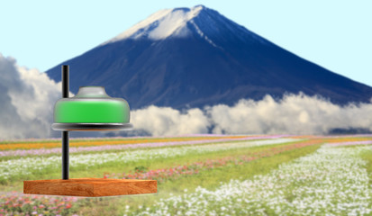 3d rendering essential oil from flower to the bottle. Essence li