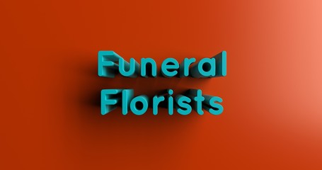 Funeral Florists - 3D rendered colorful headline illustration.  Can be used for an online banner ad or a print postcard.