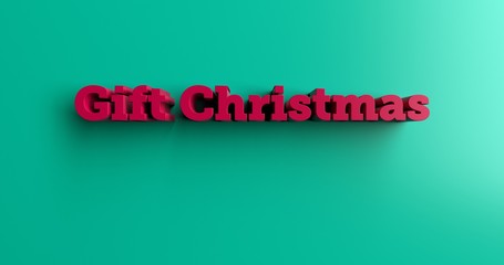 Gift Christmas - 3D rendered colorful headline illustration.  Can be used for an online banner ad or a print postcard.
