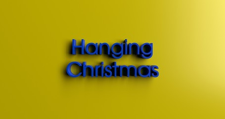 Hanging Christmas Ornaments - 3D rendered colorful headline illustration.  Can be used for an online banner ad or a print postcard.