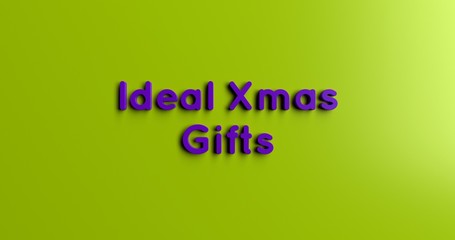Ideal Xmas Gifts - 3D rendered colorful headline illustration.  Can be used for an online banner ad or a print postcard.