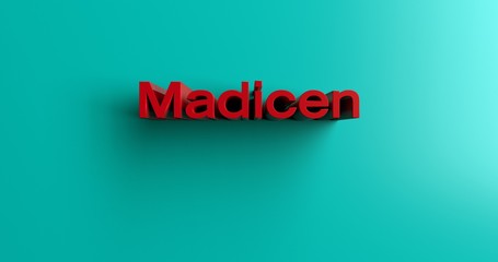 Madicen - 3D rendered colorful headline illustration.  Can be used for an online banner ad or a print postcard.
