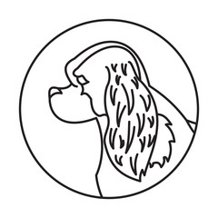Linear emblem with dog