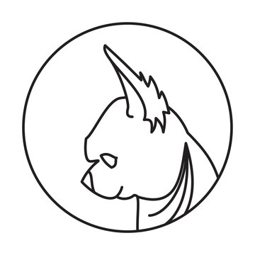 Linear emblem with dog