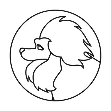 Dog head in a linear style