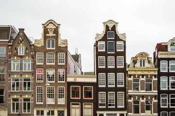 Fototapeta na wymiar Typical Amsterdam buildings, Netherlands