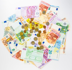 money euro banknotes and coins