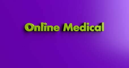 Online Medical - 3D rendered colorful headline illustration.  Can be used for an online banner ad or a print postcard.