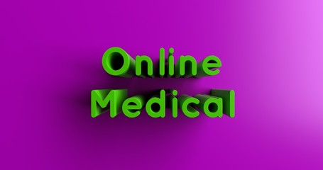 Online Medical Dictionary - 3D rendered colorful headline illustration.  Can be used for an online banner ad or a print postcard.