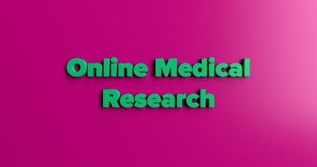 Online Medical Research - 3D rendered colorful headline illustration.  Can be used for an online banner ad or a print postcard.