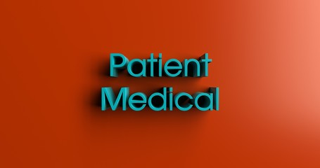 Patient Medical Information - 3D rendered colorful headline illustration.  Can be used for an online banner ad or a print postcard.