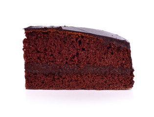 Chocolate cake isolated on white background