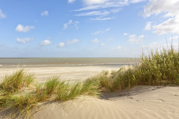 Fototapeta na wymiar Belgian North Sea beach at Knokke