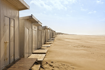Beach huts at Plage du Calais, France
