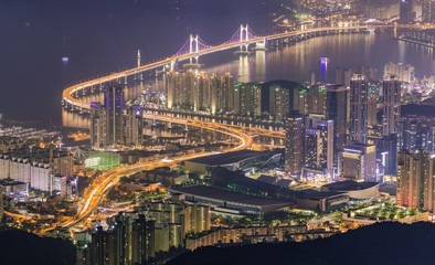 Busan City Skyline, Busan at Night in Korea