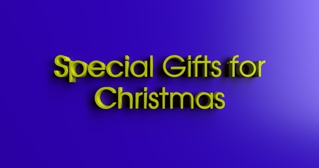Special Gifts for Christmas - 3D rendered colorful headline illustration.  Can be used for an online banner ad or a print postcard.