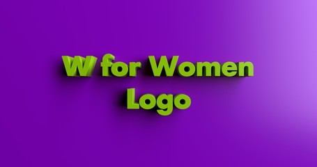 W for Women Logo - 3D rendered colorful headline illustration.  Can be used for an online banner ad or a print postcard.